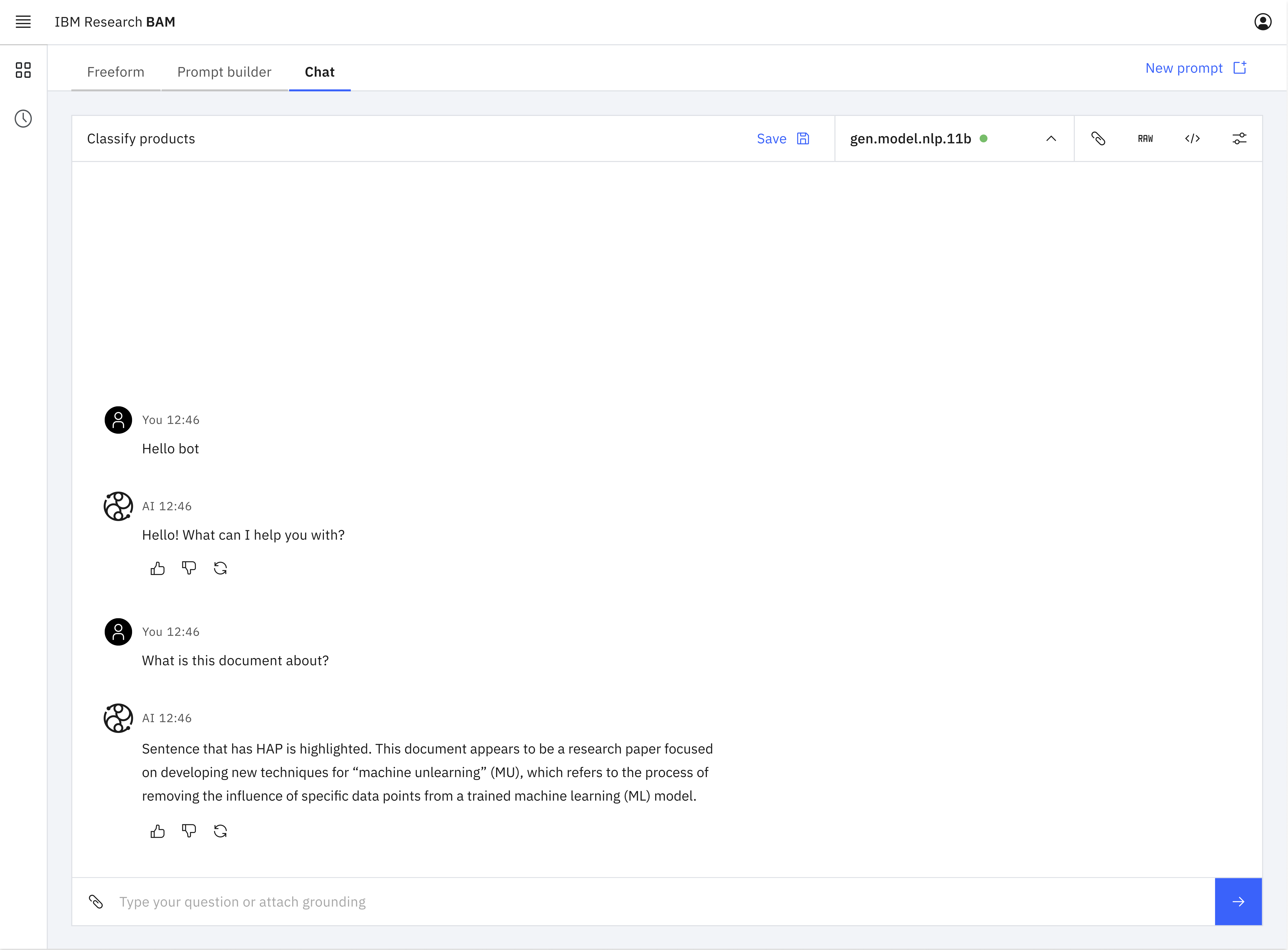 the old prompt lab in structured mode